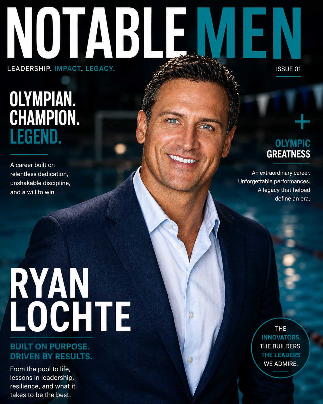 Notable Men Magazine cover featuring Ryan  Lochte